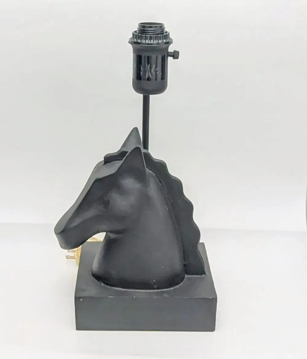 West Elm Black Horse Head Table Accent Lamp MCM Style 16